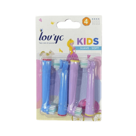 Lov'yc Kids Princess tandborsthuvuden för eltandborste Soft - 4 st