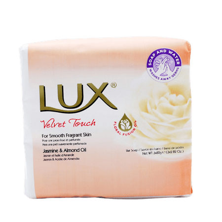 Lux Velvet Touch Jasmine & Almond Oil Tvålpaket - 3 x 80 g