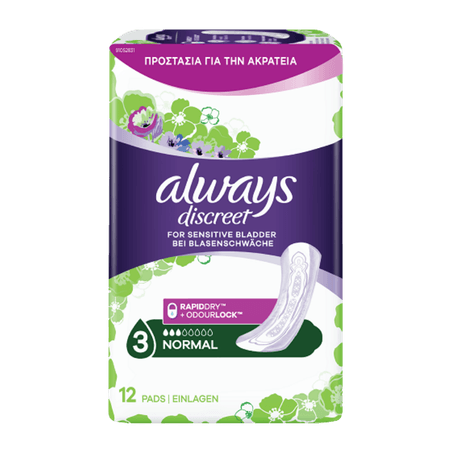 Always Discreet Incontinence Normal sanitary Pads – 12 st