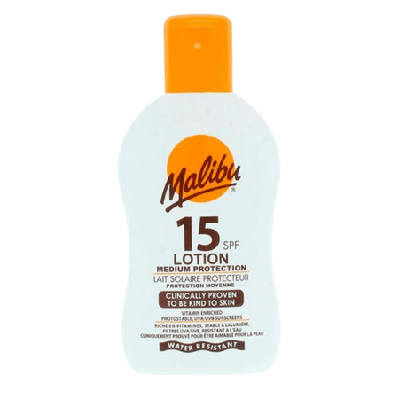 Malibu SPF 15 Medium Skydd Vattenresistent Solkräm - 200 ml
