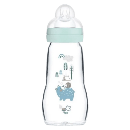 MAM Feel Good Sky Hedgehogs Nappflaska i Glas – 260 ml