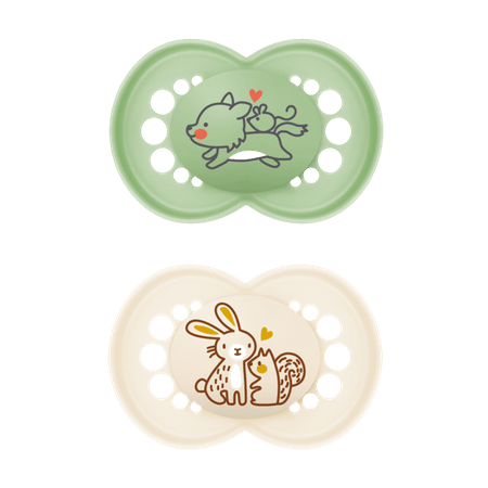 MAM Original Wolf & Rabbit Design 18–36M+ Unisex Napp – 2 st