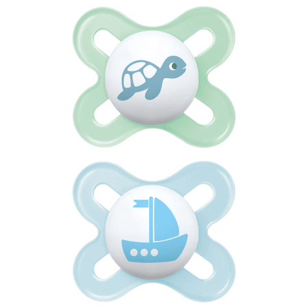 MAM Start Blue Cute Turtle & Sailboat Design 0–2M Napp – 2 st