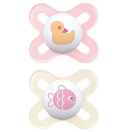 MAM Start Pink Cute Duck & Fish Design 0–2M Napp – 2 st