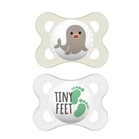 MAM Original 0m+ Napp 2-pack - Vit & Transparent