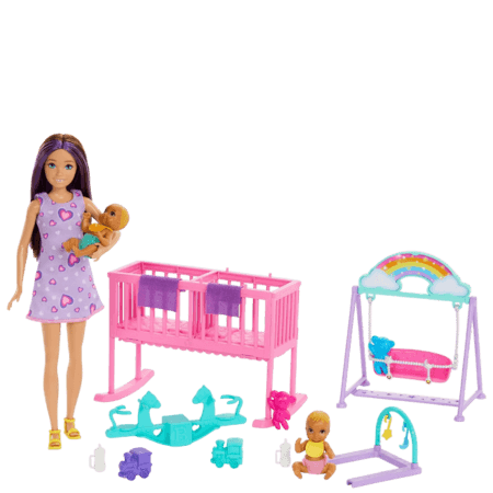 Mattel Barbie Skipper Babysitter Doll with Nursery Playset