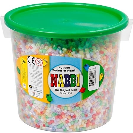 Nabbi Medium Tube Pärlor Pärlemor Mix - 20000 st