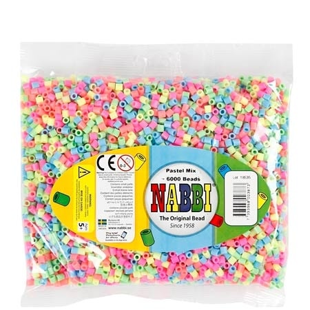 Nabbi Medium Tube Pärlor Pastell Mix - 6000 st