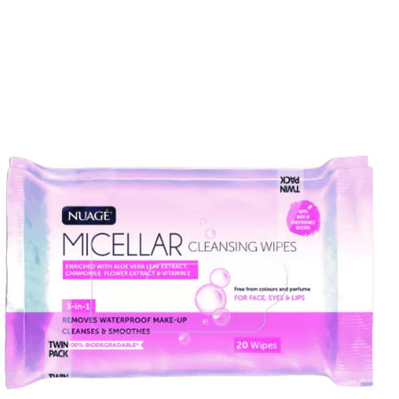 Nuage Micellar Make-Up Rengöringsservetter – 40 wipes (2 x 20 paket)