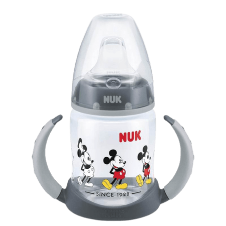 NUK First Choice Disney Lärflaska med Temperaturkontroll – Grå