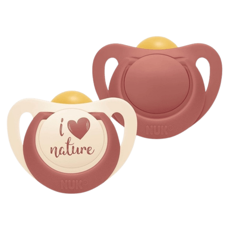 NUK for Nature Baby Latex Napp Röd 0–6 m – 2 st