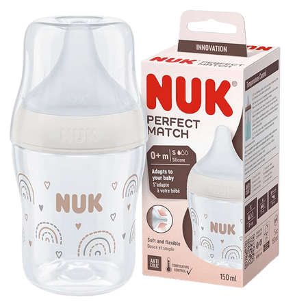 NUK Perfect Match Rainbow Temperaturkontroll Liten Nappflaska – 150 ml