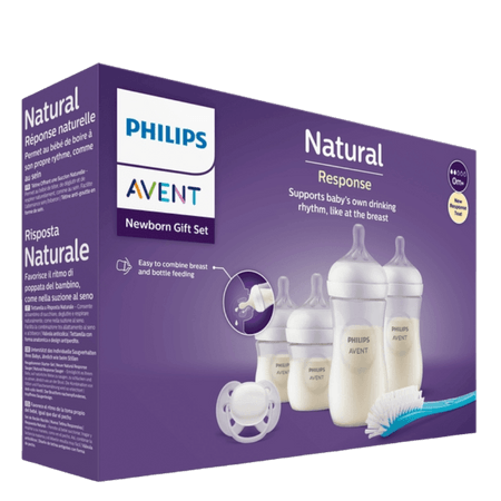 Philips Avent Natural Response Presentset för Nyfödda med Nappflaskor, Napp & Borste