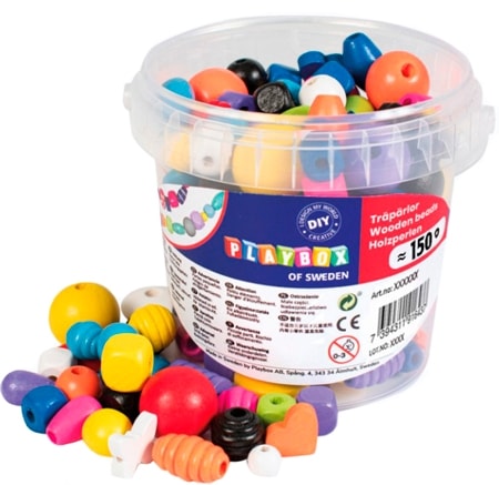 Playbox träpärlor - 150 st