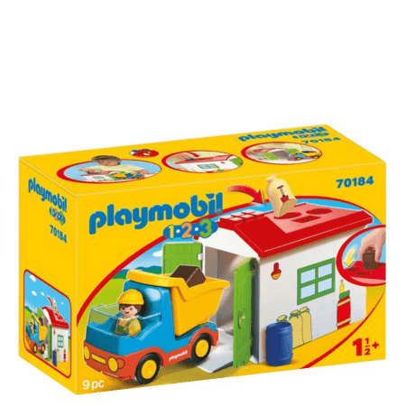 Playmobil 1.2.3 Lastbil med Fyllbar Sorteringsgarage Lekset