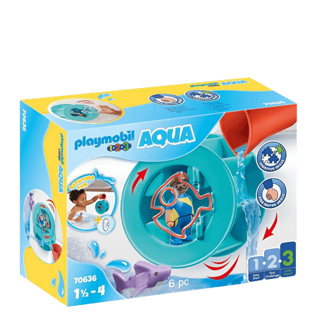 Playmobil 1.2.3 Aqua Water Wheel with Baby Shark