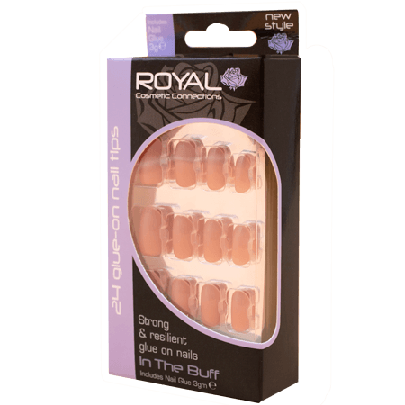 Royal konstgjorda naglar i buff - 24 st
