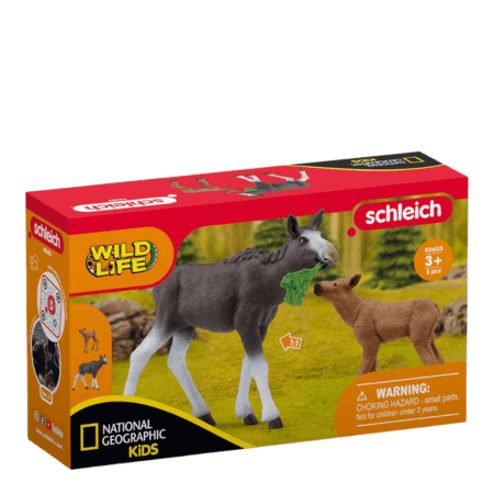 Schleich National Geographic Älg med Kalv Figur
