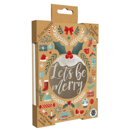 Tom Smith Lyxigt julkort Let's Be Merry - 12 st