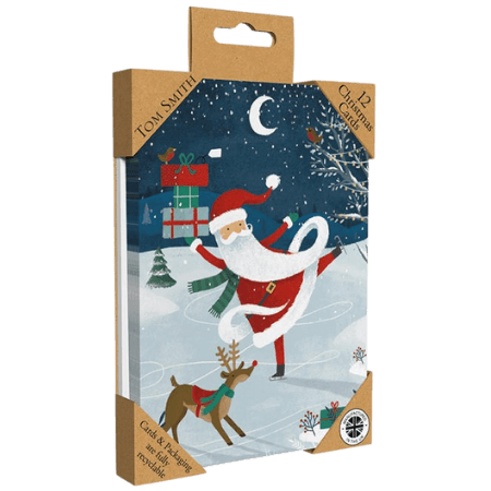 Tom Smith Lyxigt julkort Jultomten - 12 st