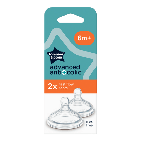 Tommee Tippee Advanced Anti-Colic Fast Flow 6+ Månader Dinapp – 2 st