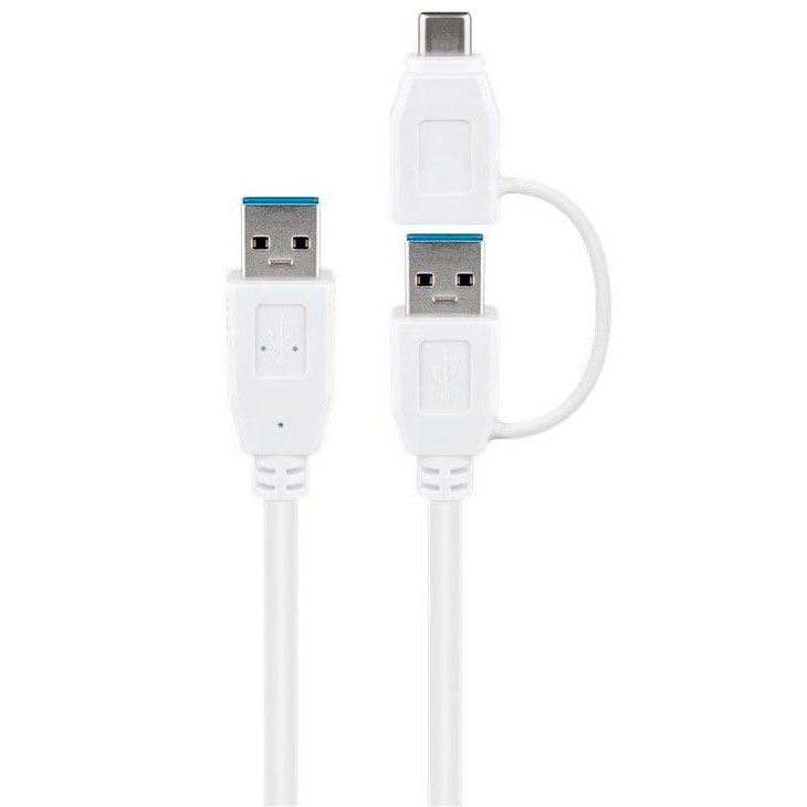 Goobay USB 3.0-kabel med USB-A till USB-C-adapter - 0,5 meter