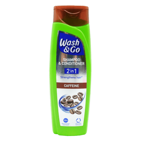 Wash & Go 2-i-1 koffeinschampo och -balsam - 180 ml