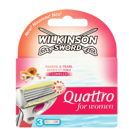 Wilkinson Sword Quattro Women Papaya & Peach rakblad - 3 st