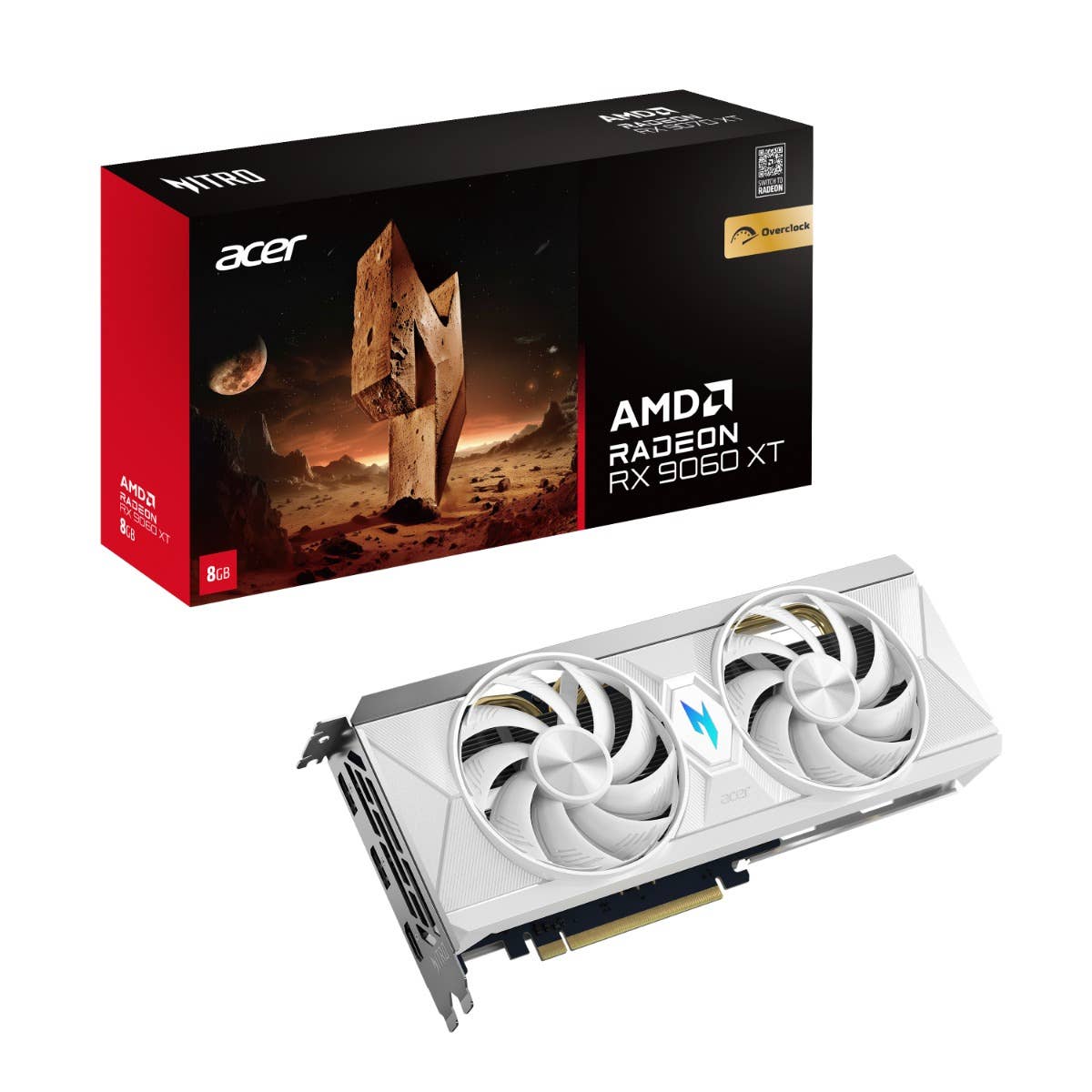 Acer Nitro Grafikkort Radeon™ RX 9060 XT OC 8GB - White Edition