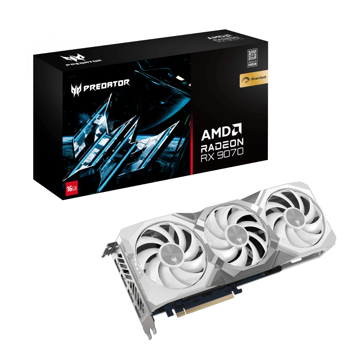 Predator BiFrost Radeon™ RX 9070 OC 16GB White Edition Grafikkort